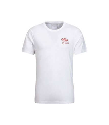 Mountain Warehouse Mens St Ives Printed Natural T-Shirt (White) - UTMW3126