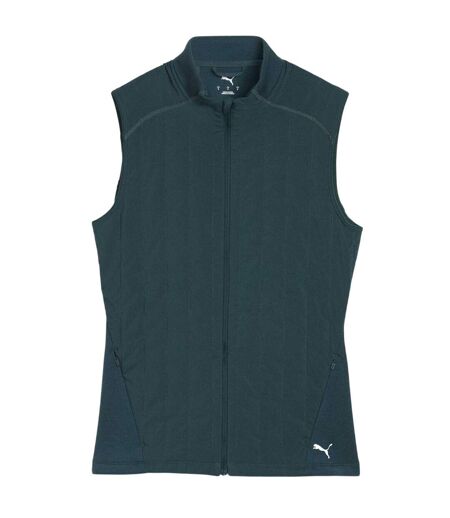 Womens/ladies Cloudspun Sleeveless Running Vest Green Puma