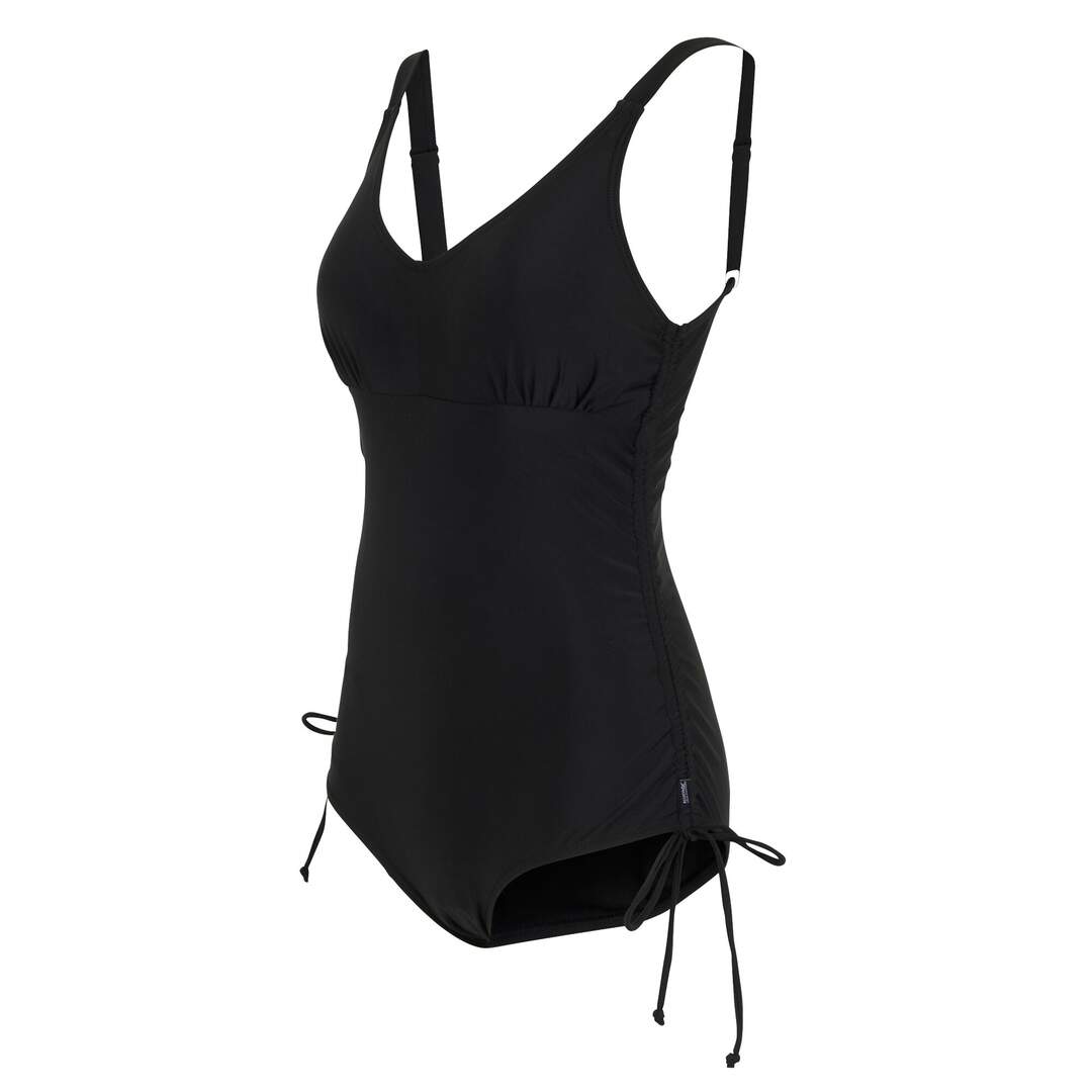 Womens/ladies alinae plain one piece swimsuit black Regatta-3