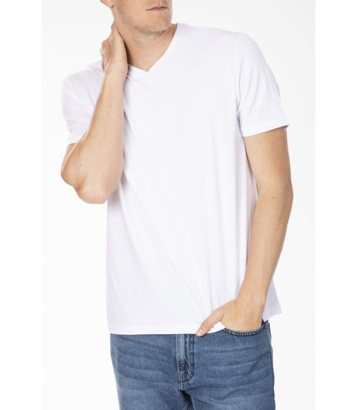 T-shirts essentiels coton bio, lot de 2 BLANC/NOIR