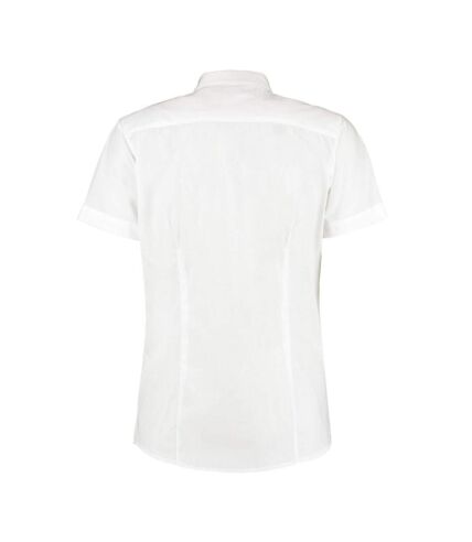 Womens/ladies workforce short-sleeved blouse white Kustom Kit