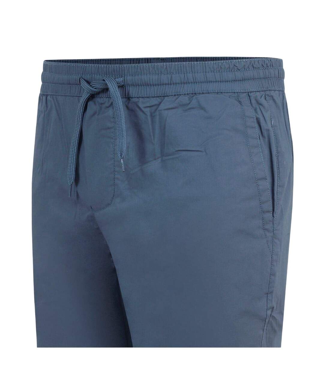 Mens Cotton Poplin Trousers Blue Fabric-4