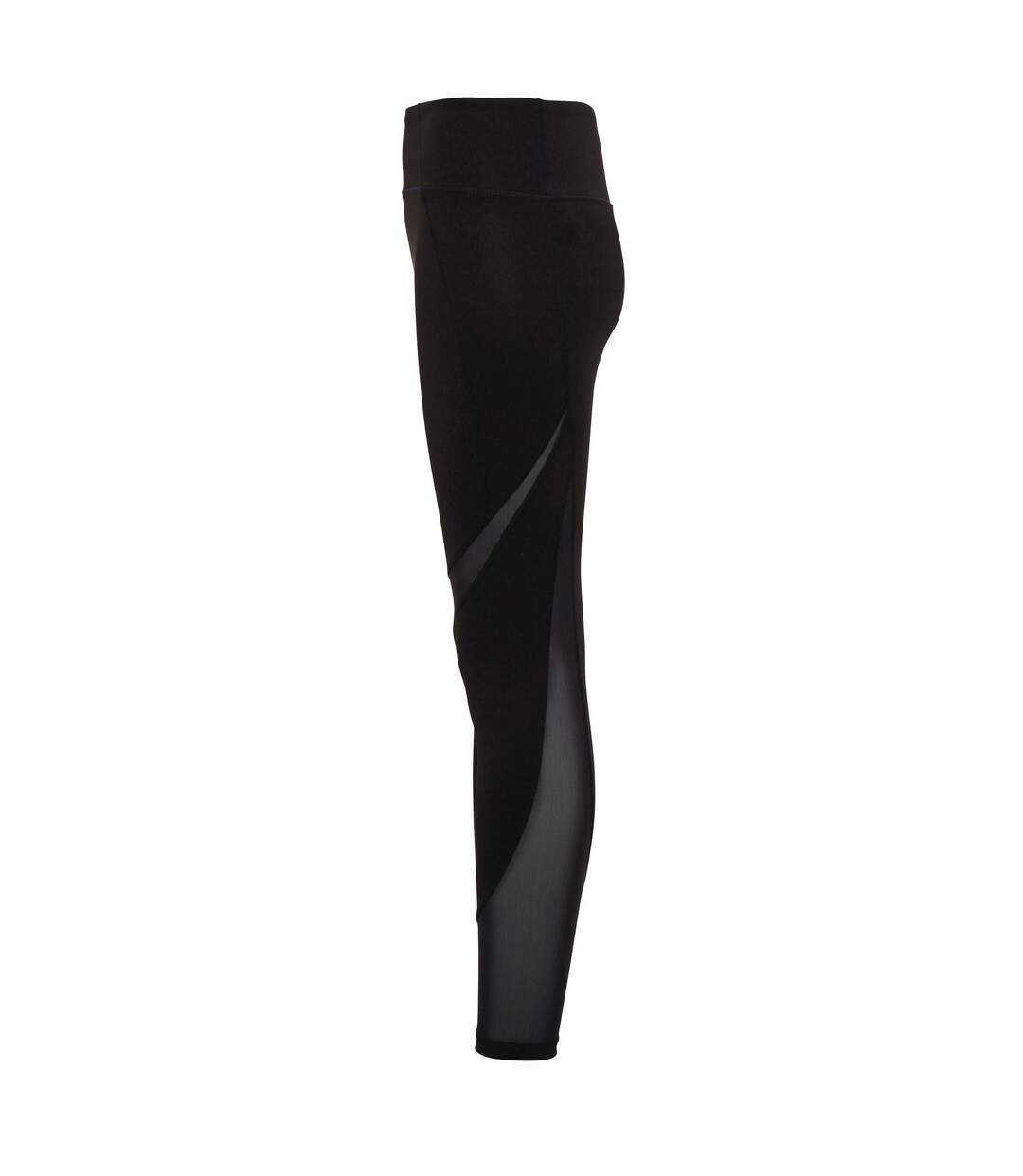 Womens/ladies mesh tech panel full-length leggings black TriDri-1