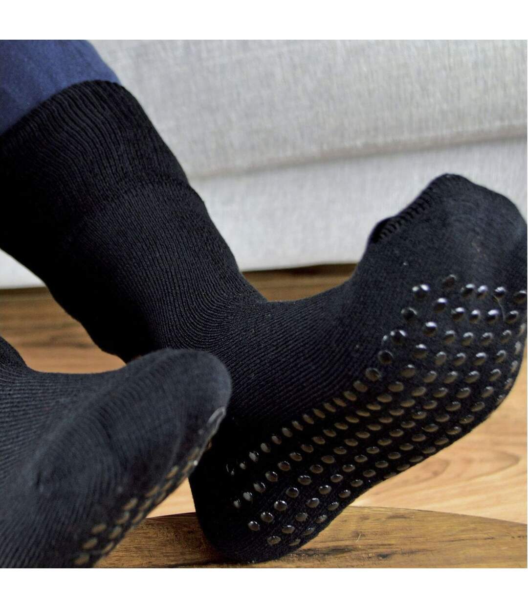 3 Pairs Unisex Multipack Anti-Slip Bamboo Slipper Socks with Grippers-3