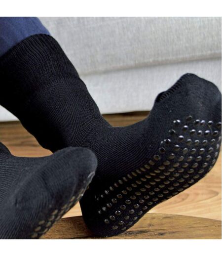 3 Pairs Unisex Multipack Anti-Slip Bamboo Slipper Socks with Grippers