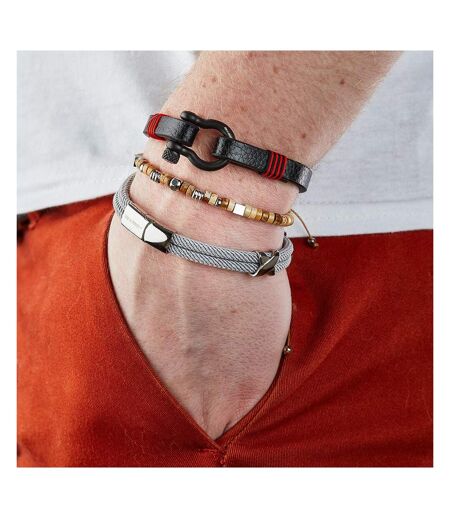 Bracelet marrons/acier homme geographical norway 315019 - taille unique