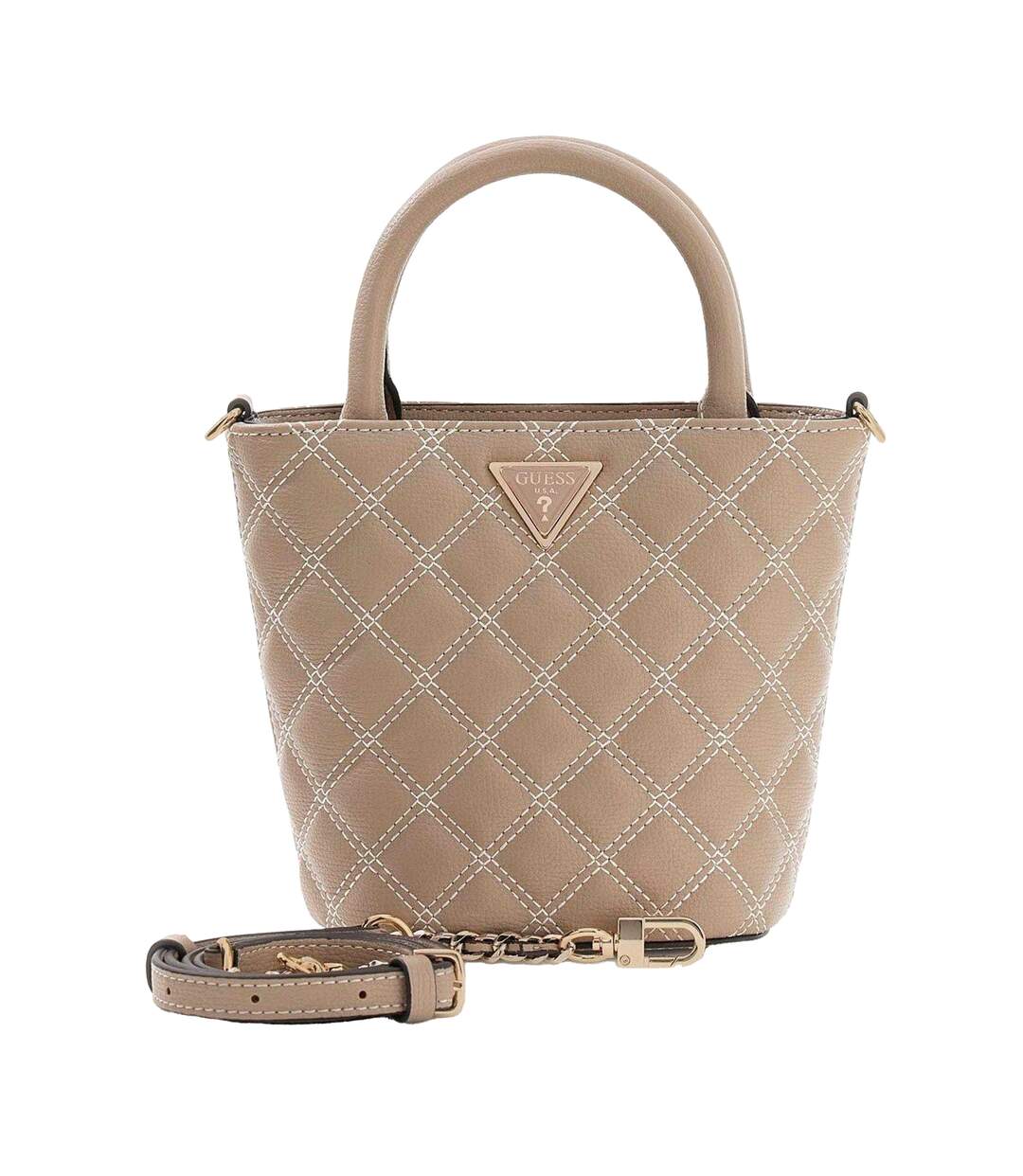 Sac Bandoulière Motif/style Matelassé Giully Femme Taille Unique Taupe Foncé Guess-1