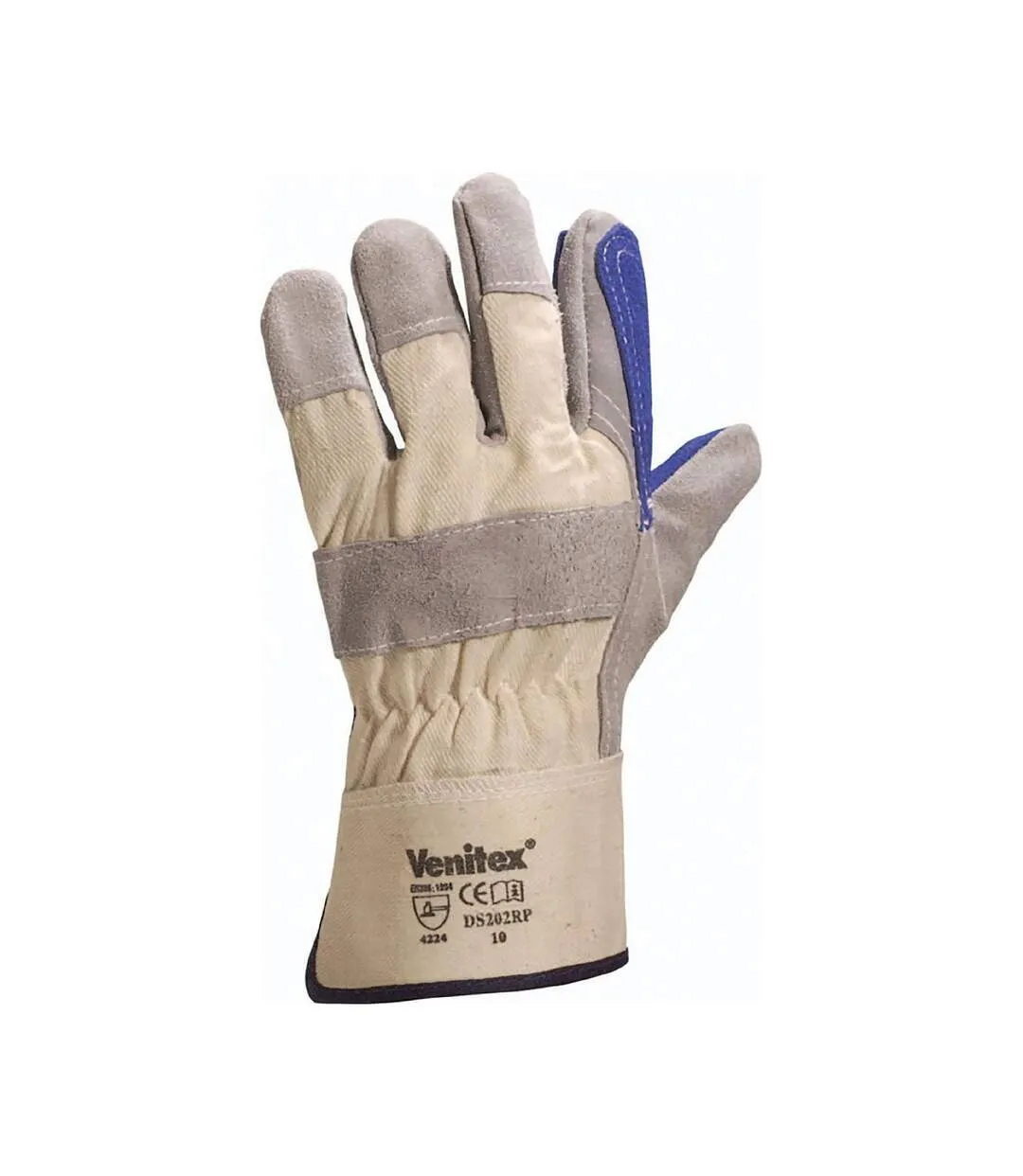 Cowhide Gants De Travail En Cuir Bleu Gris Venitex-1