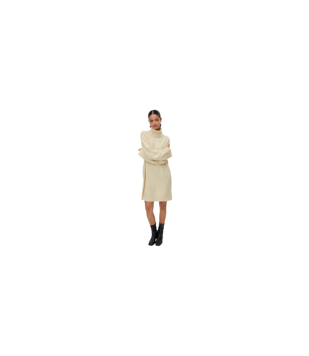 Robe-pull Femme Blanc Cassé Vero Moda-1