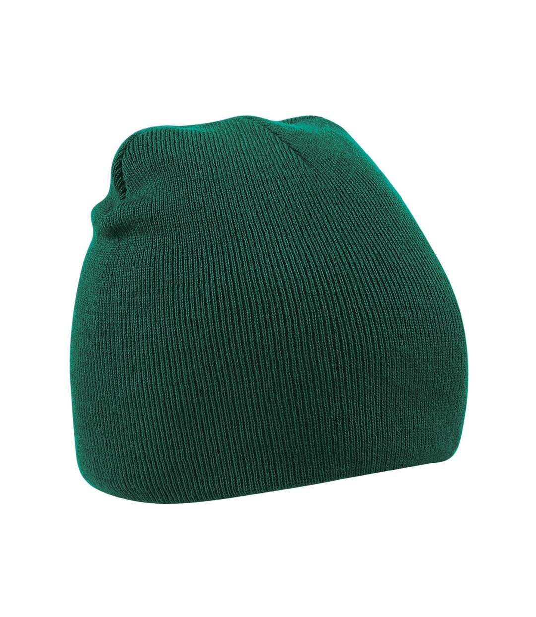 Bonnet tricoté uni vert bouteille Beechfield-1