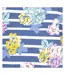 Womens/ladies Printed Breton Top Blue Lazy Jacks-4