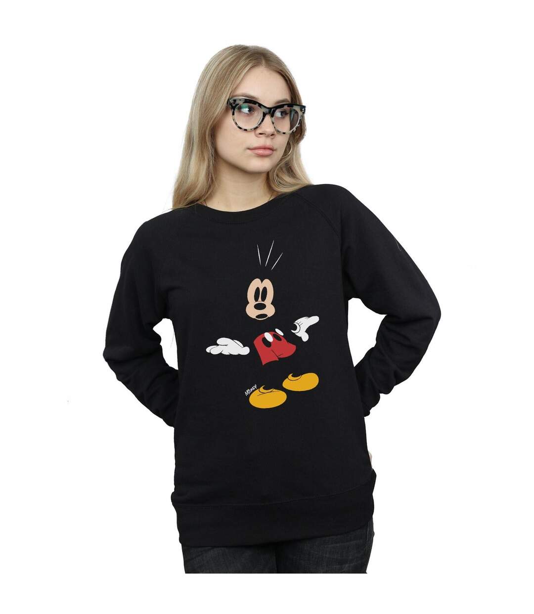 Disney Sweatshirt Surprised Mickey Mouse Femme/Ladies (Noir) - UTBI8505-2