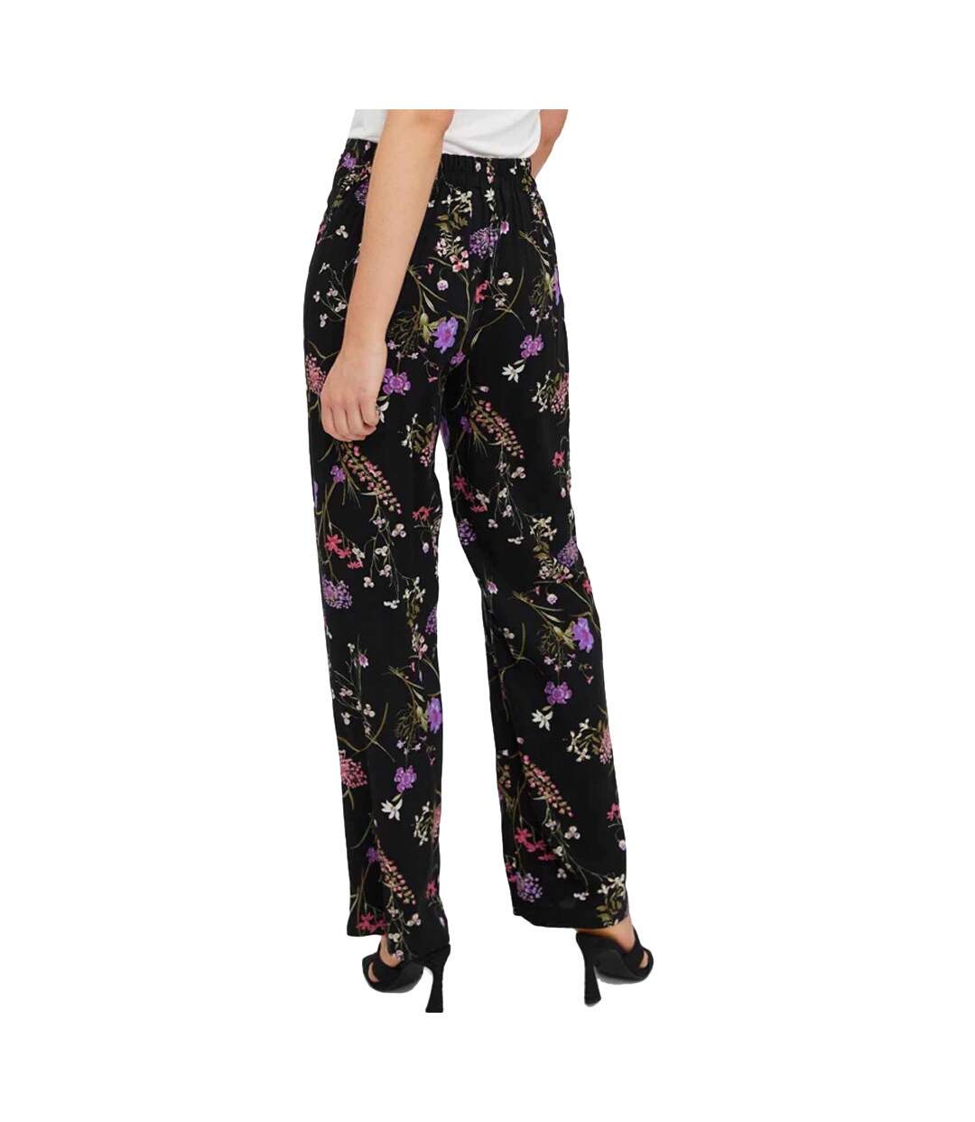 Pantalon Noir à fleurs Femme Vero Moda Easy-2