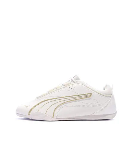 Baskets blanches/doré femme puma catch soleil