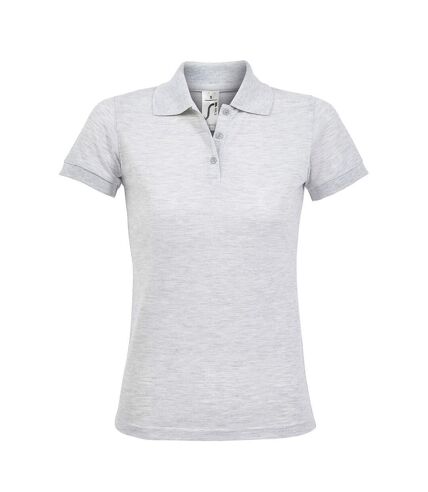 SOLs Womens/Ladies Prime Pique Polo Shirt (Ash)