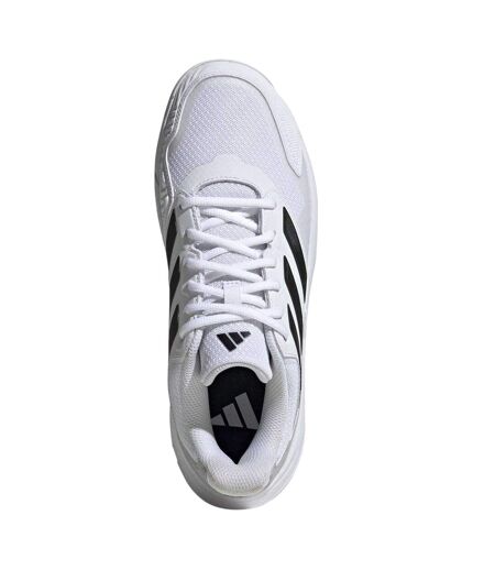 Mens Courtjam Control 3 Leather Low Tennis Shoes White Black Adidas