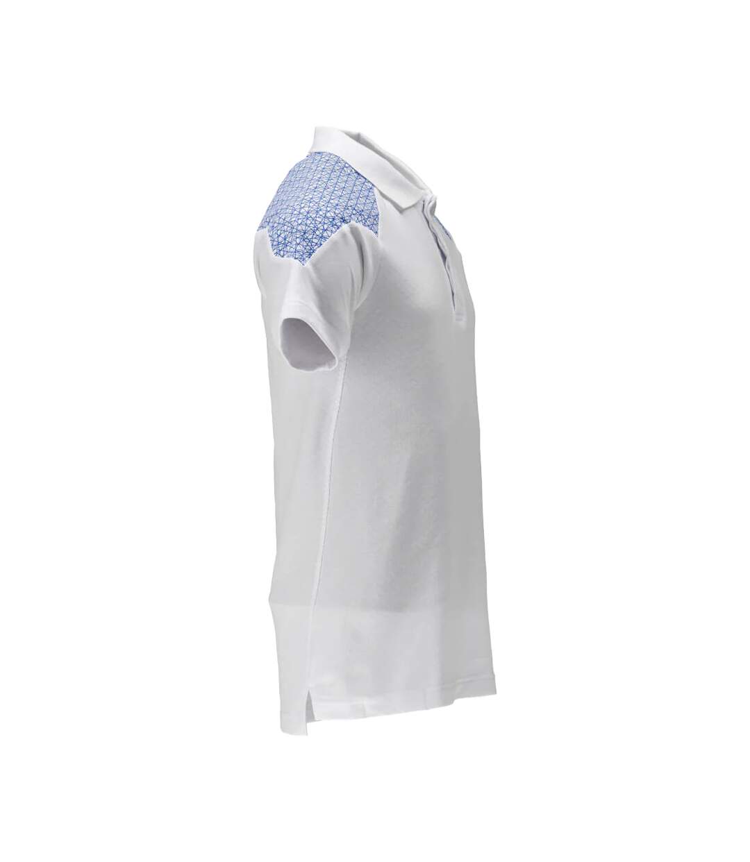 Unisex Adult Food & Care Polo Shirt White Azure Blue Mascot-3
