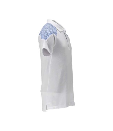 Unisex Adult Food & Care Polo Shirt White Azure Blue Mascot