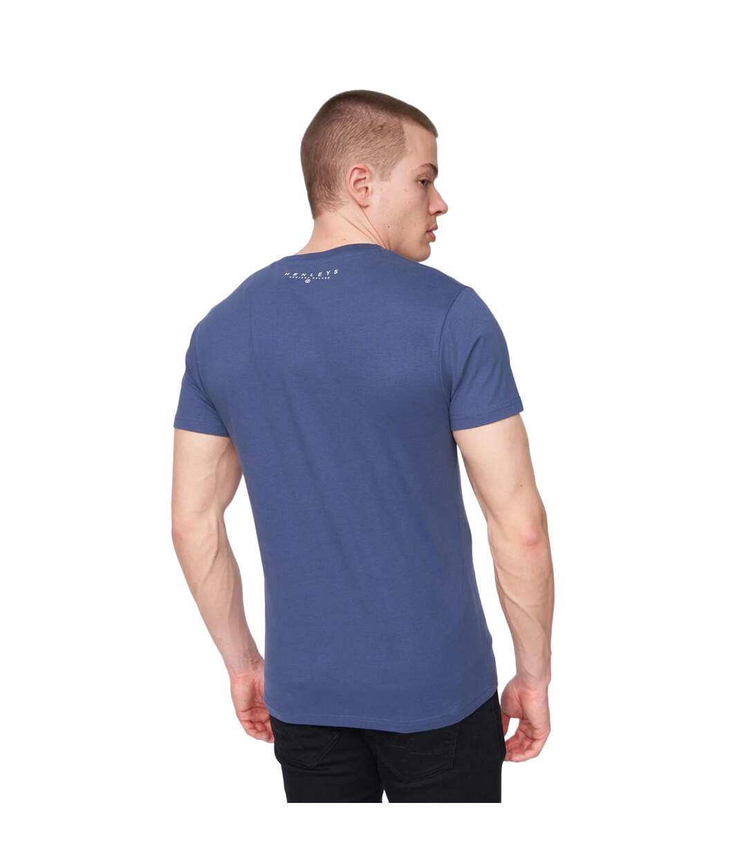 T-shirt colhen homme bleu vif Henleys-2