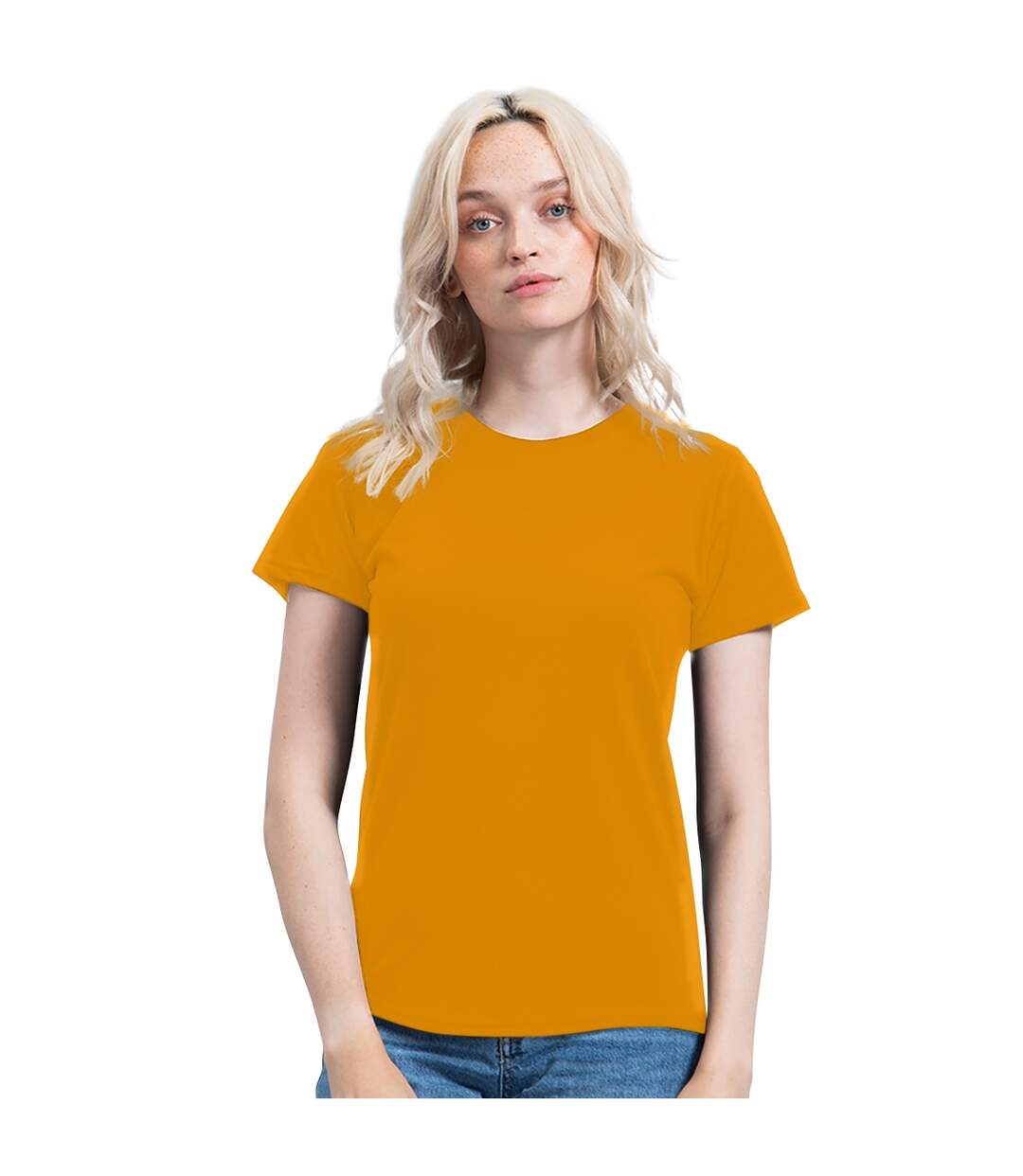 Womens/ladies essential t-shirt mustard yellow Mantis