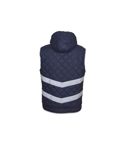 Unisex adults hi vis kensington hooded gilet navy Yoko