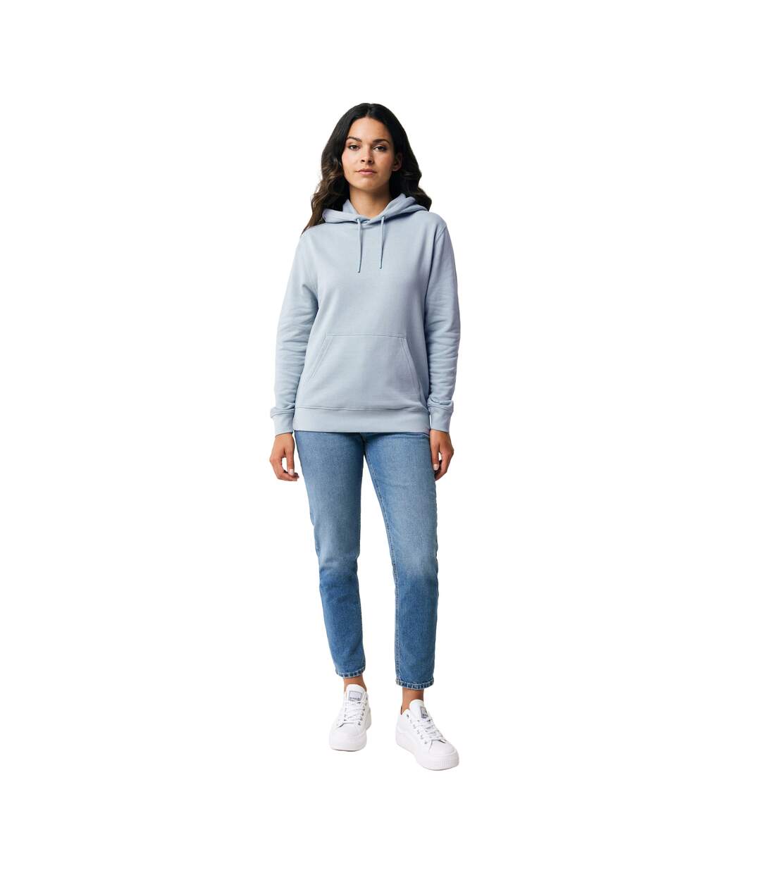 Unisex adult rila recycled cotton lightweight hoodie sky blue Iqoniq-3