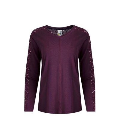 Womens/ladies topia organic long-sleeved top mulled wine Weird Fish