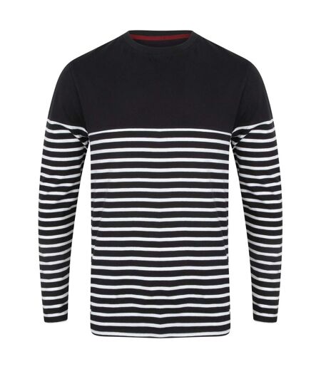 T-shirt breton adulte bleu marine / blanc Front Row