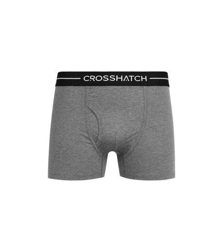 Pack Of 2  Mens Ambek Boxer Shorts  Charcoal Marl Crosshatch