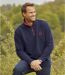 Pack of 2 Men's Microfleece Jumpers - Navy Burgundy