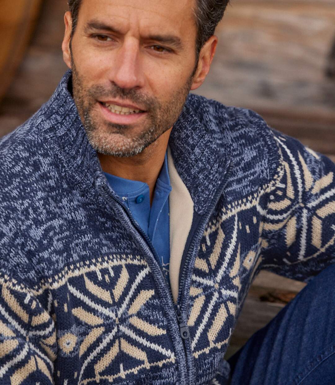 Pletená vesta na zimu zateplená fleecem Atlas For Men