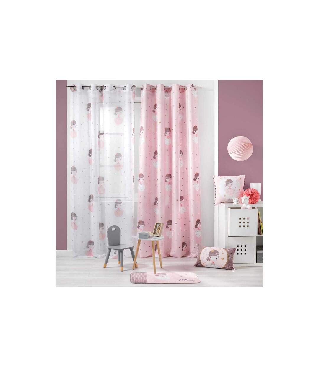 Tapis Enfant Petite Princesse 45x75cm Rose-2