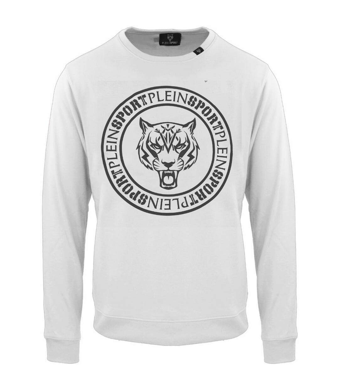 Pull Motif Logo Homme Blanc Plein Sport-2