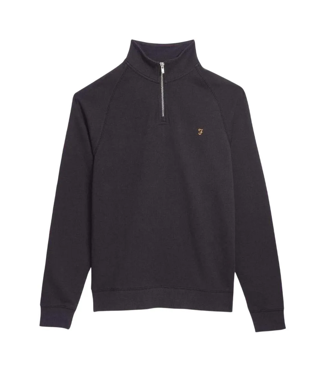 Mens Quarter Zip Sweatshirt Black Farah-1