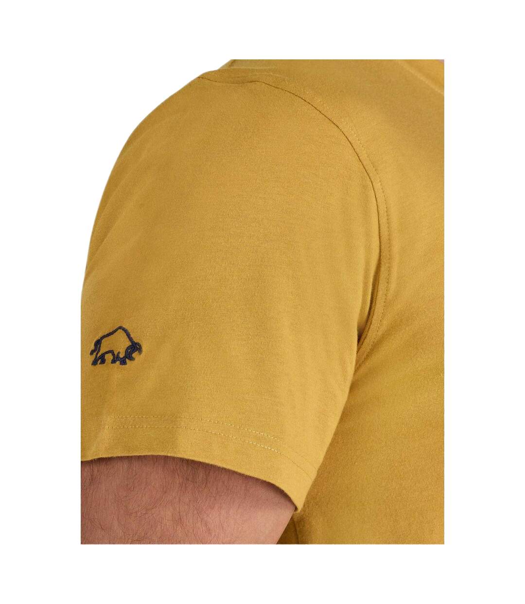 Mens Life Is An Adventure Mountain T-shirt Mustard Raging Bull-4