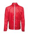 2786 Mens Contrast Lightweight Windcheater Shower Proof Jacket (Red/ White) - UTRW2501