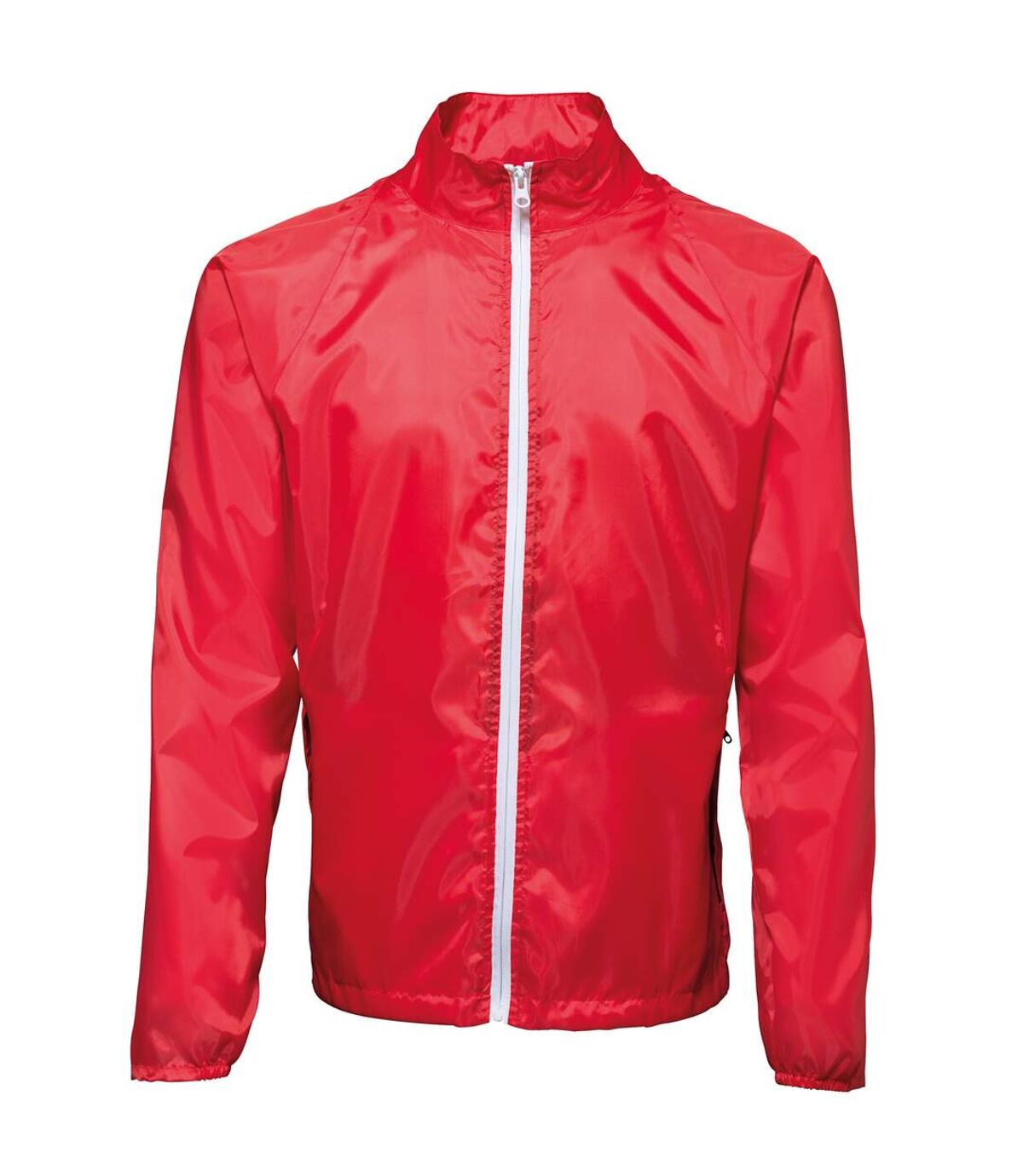 2786 Mens Contrast Lightweight Windcheater Shower Proof Jacket (Red/ White) - UTRW2501