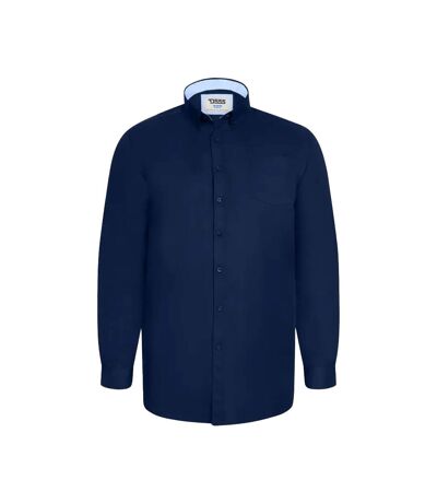 Mens D555 Richard Oxford Tall Long-sleeved Shirt Navy Duke