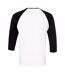 Canvas Mens 3/4 Sleeve Baseball T-Shirt (White/Black) - UTBC1332