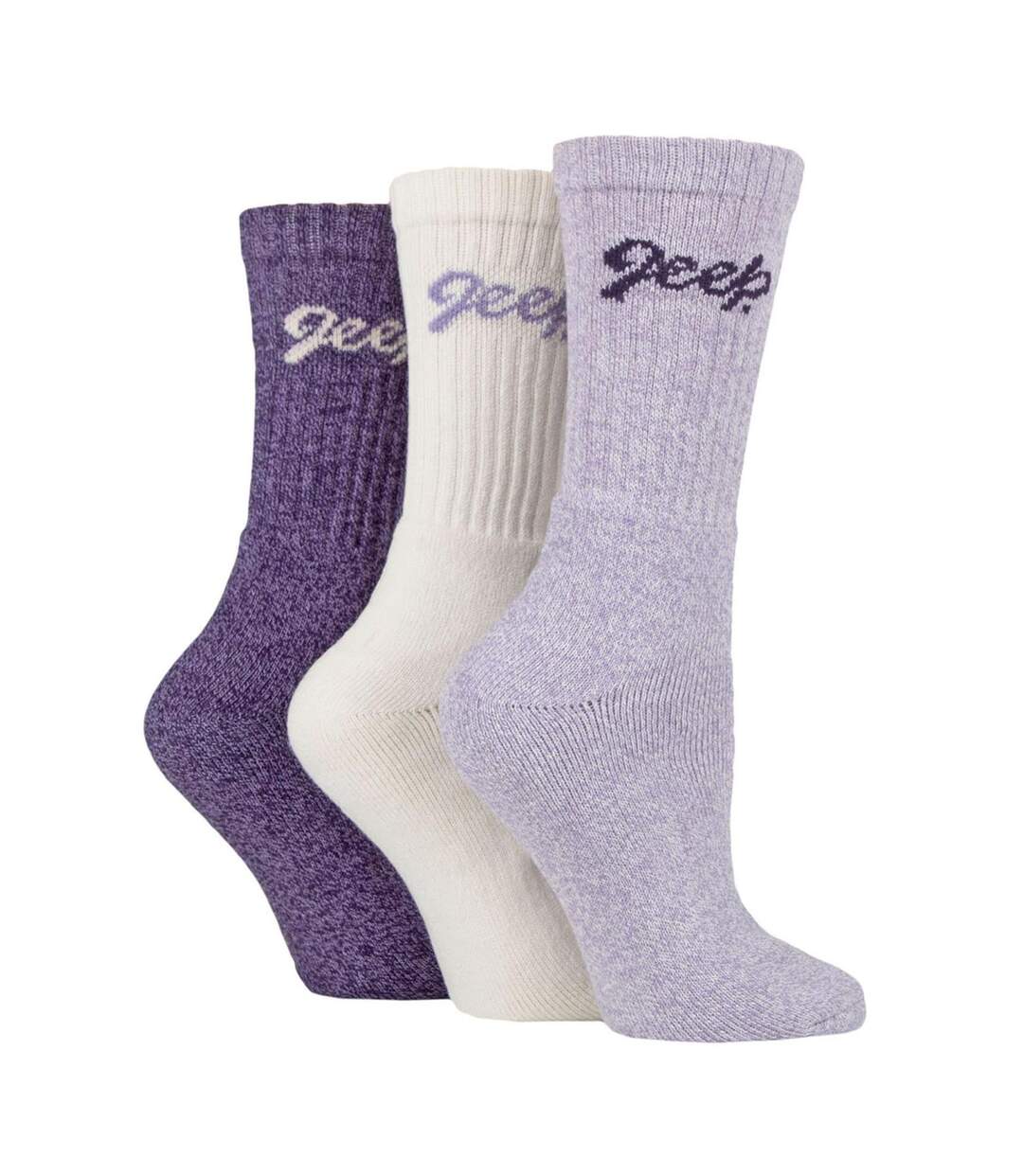 Ladies Ribbed Outdoor Boot Socks - 3 Pack, Reinforced Heel and Toe Hiking Socks-3