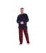 Ensemble De Pyjama Long Motif/style À Carreaux Homme Bleu Marine Rouge Keanu-1