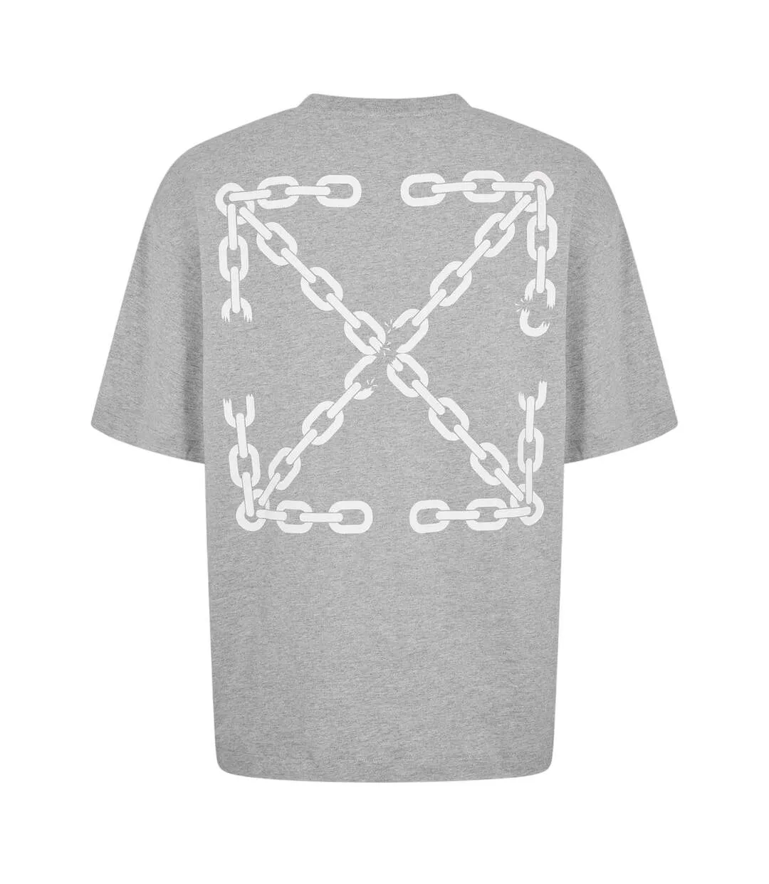 T-shirt Motif/style Imprimé Chaîne Homme Gris Clair Off White-2