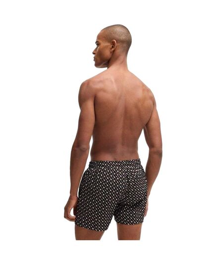 Short De Bain Motif/style Géométrique Homme Noir Boss