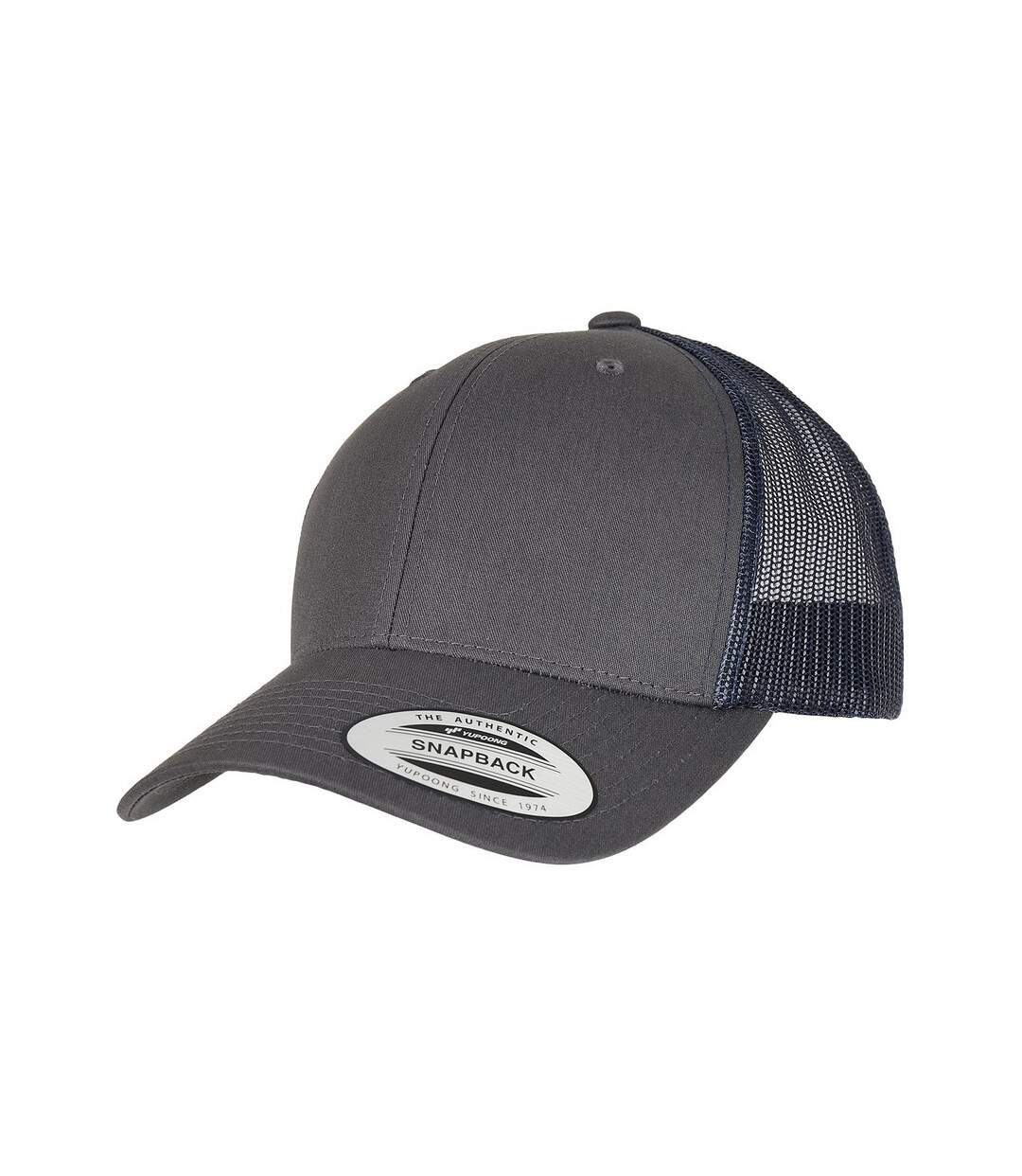 Casquette Trucker Retro Adulte Charbon Bleu Marine Flexfit-1