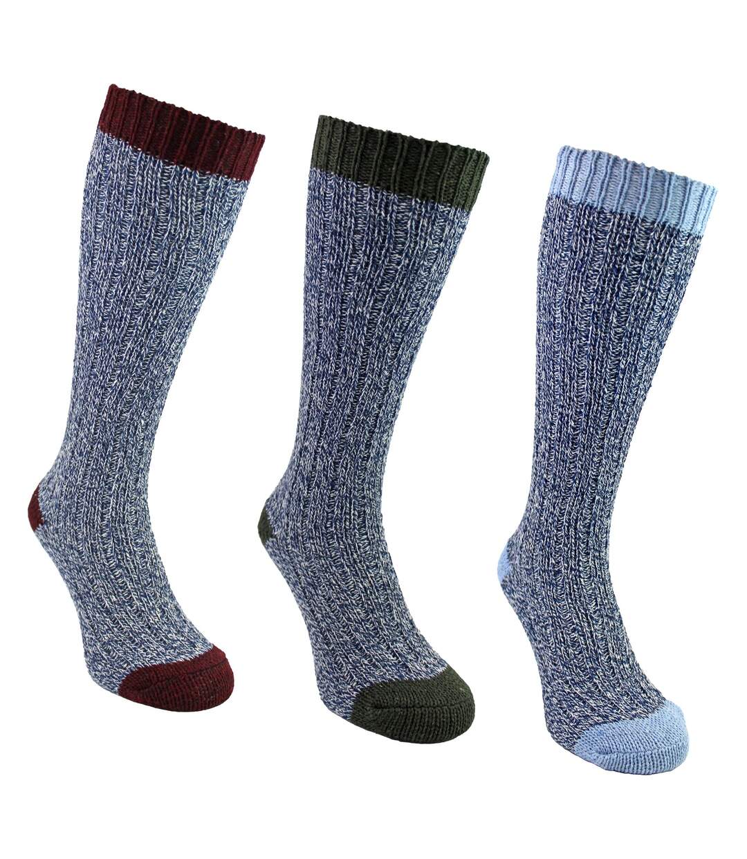 Sock Snob - 3 paires de chaussettes femme extra longues en laine douce et chaude-5