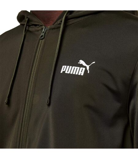 Mens Hooded Long-sleeved Tracksuit Set Khaki Green Puma