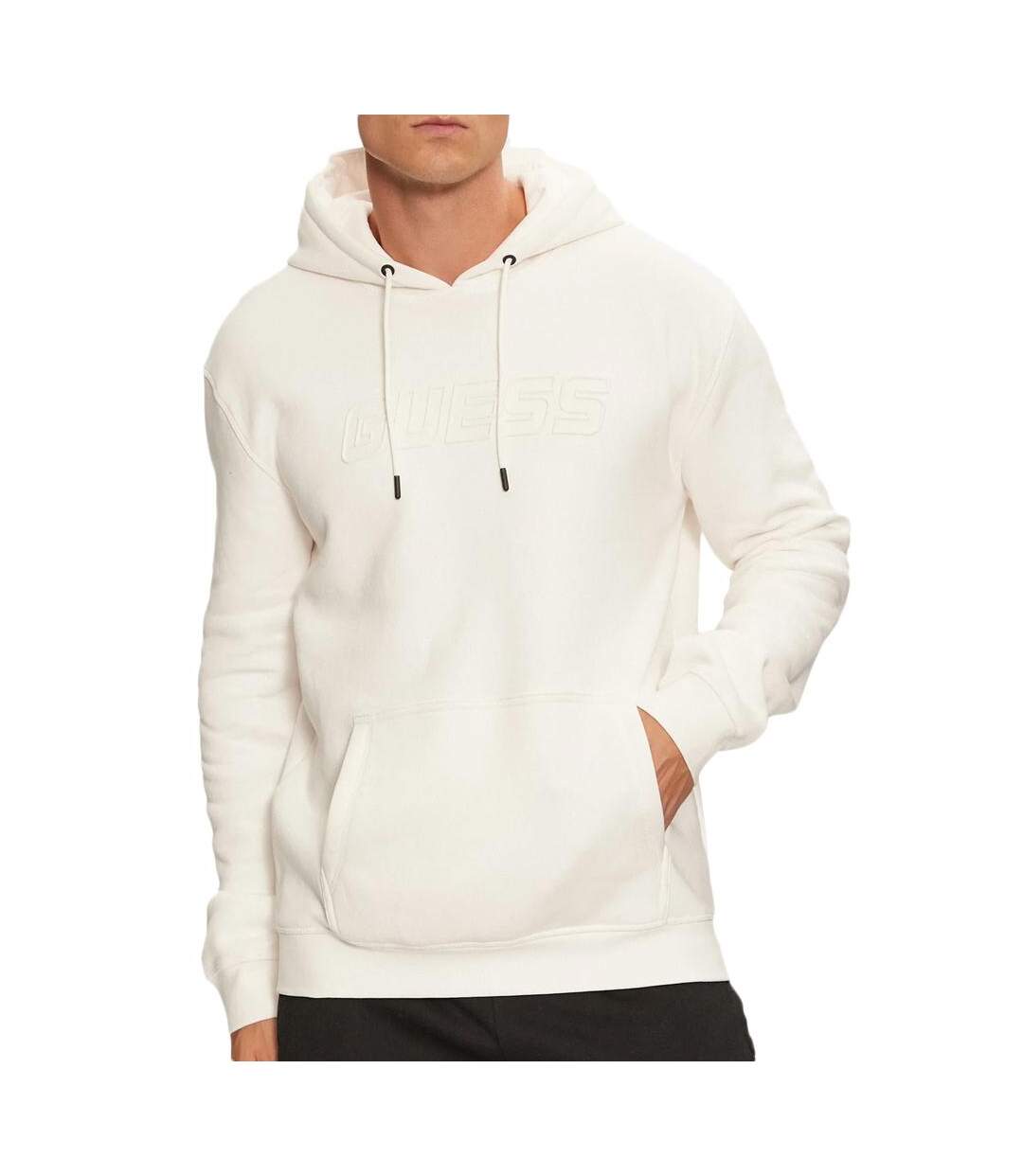 Sweat Blanc Homme Guess Aldwin - L