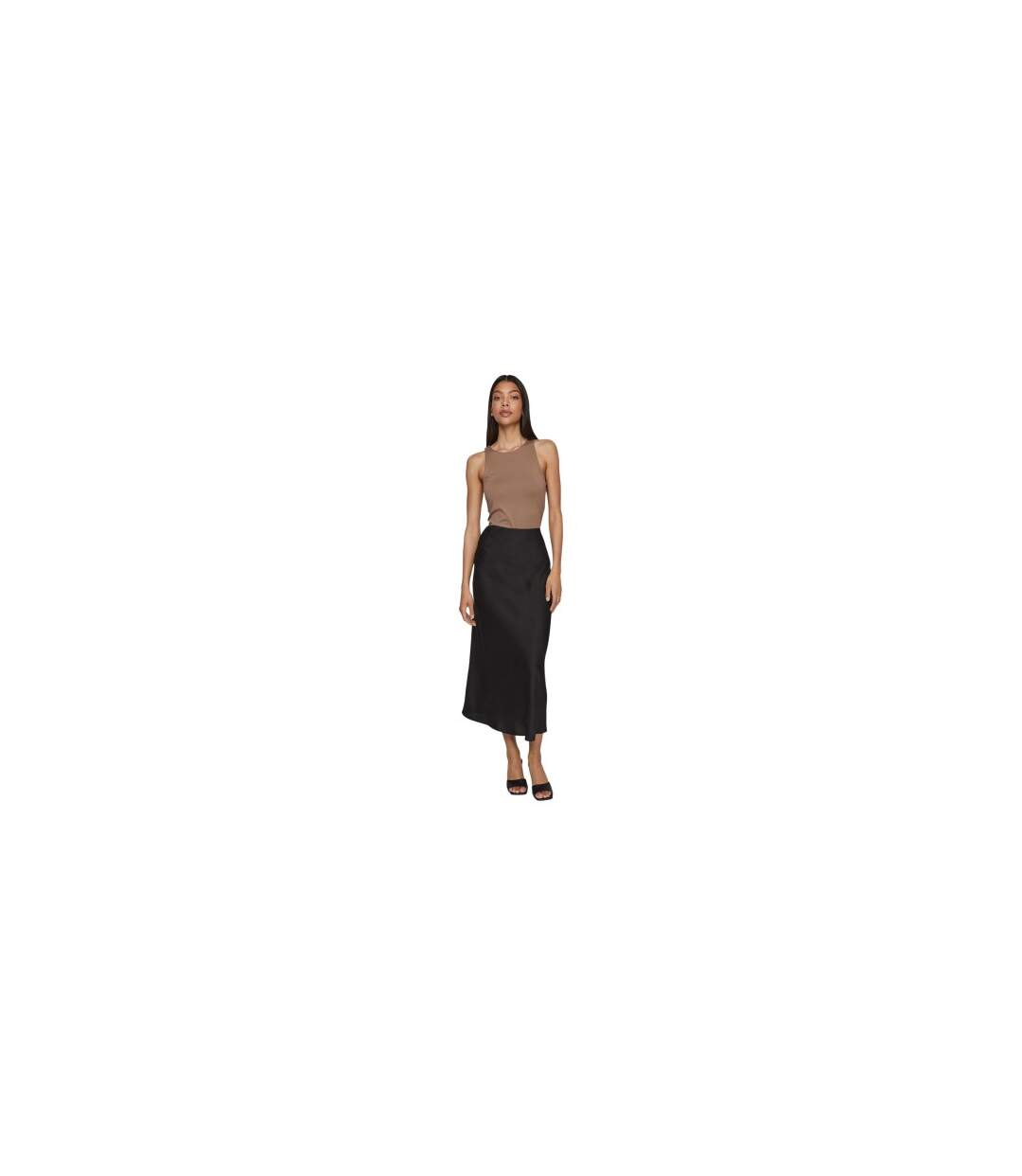 Womens/ladies Ellette Midi Skirt Black Vila-1