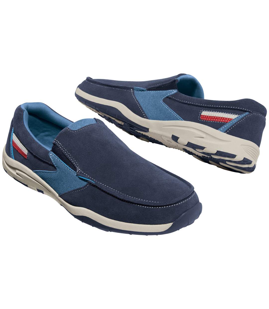 Men's Navy Boat-Style Moccasins 