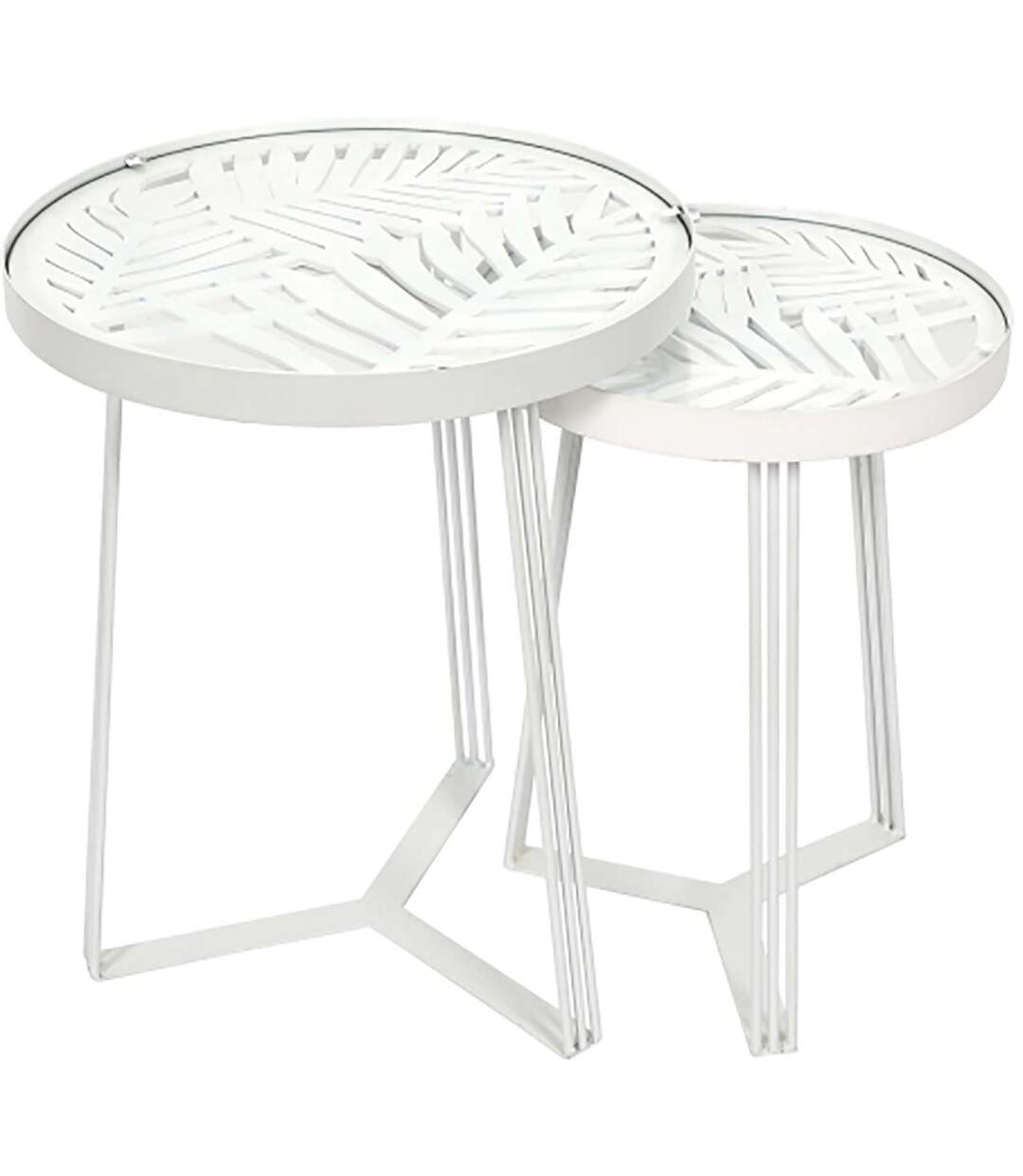 Set de 2 tables gigognes Wild Blanc-1